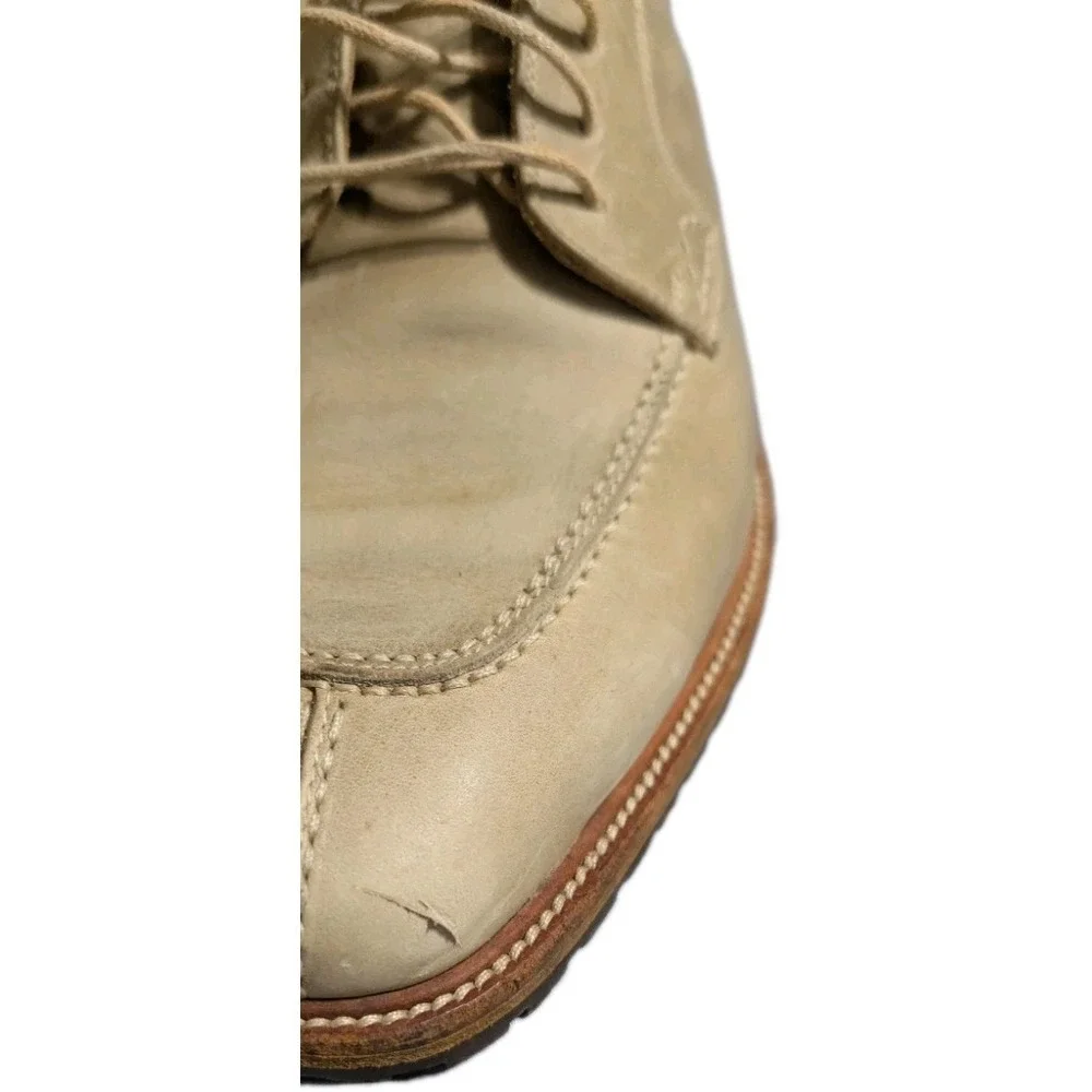 Bally Lyndon Styleflex Split Toe Derby Shoes Mens 8.5 M Cream Leather Made Italy